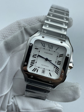 (준비완료/특급배송)NO.3565/BV공장 까르띠에 산토스 40MM 2018 스틸 화이트다이얼 브슬